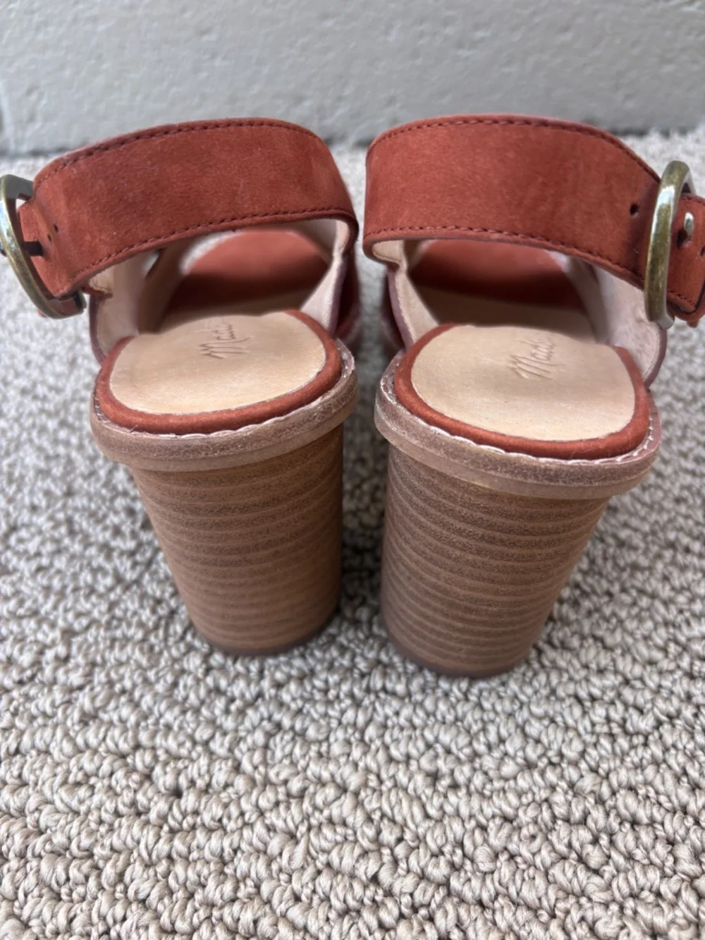 Madewell The Ruthie Crisscross Block Heel Slingback-Rust Suede-6.5 - Picture 3 of 4